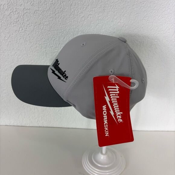 New Milwaukee Men's Grey Workskin Performance Fitted Baseball Hat S/M - Picture 3 of 6